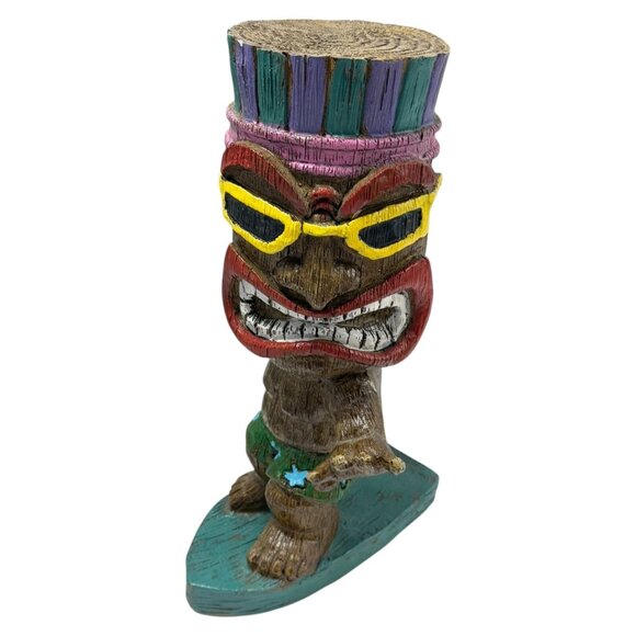 Kahuna Tik Surfer Dude Resin 15 inch Statue Perfect Tiki Bar Decor - Picture 2 of 11